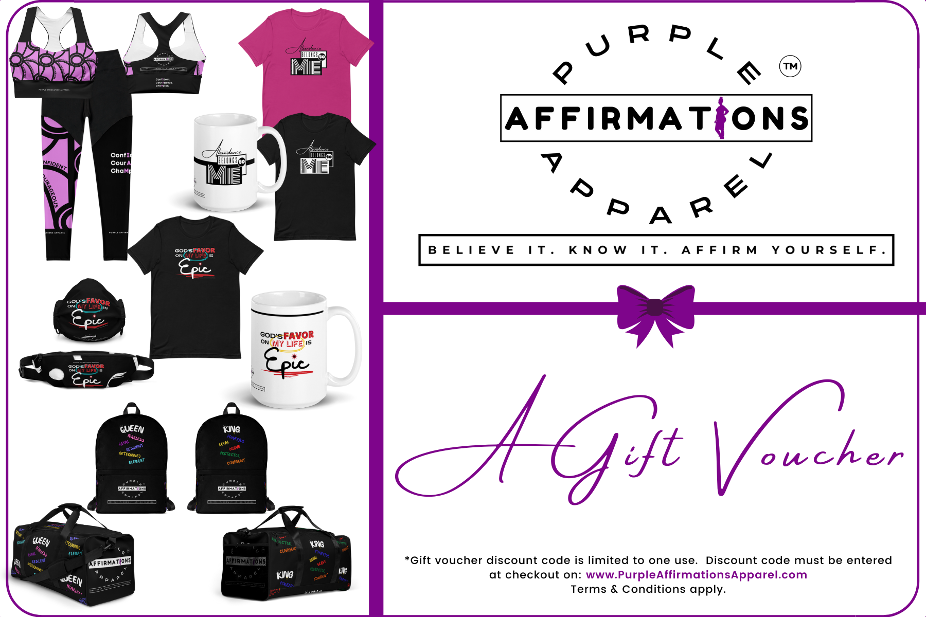 Purple Affirmations Apparel E-Gift Card