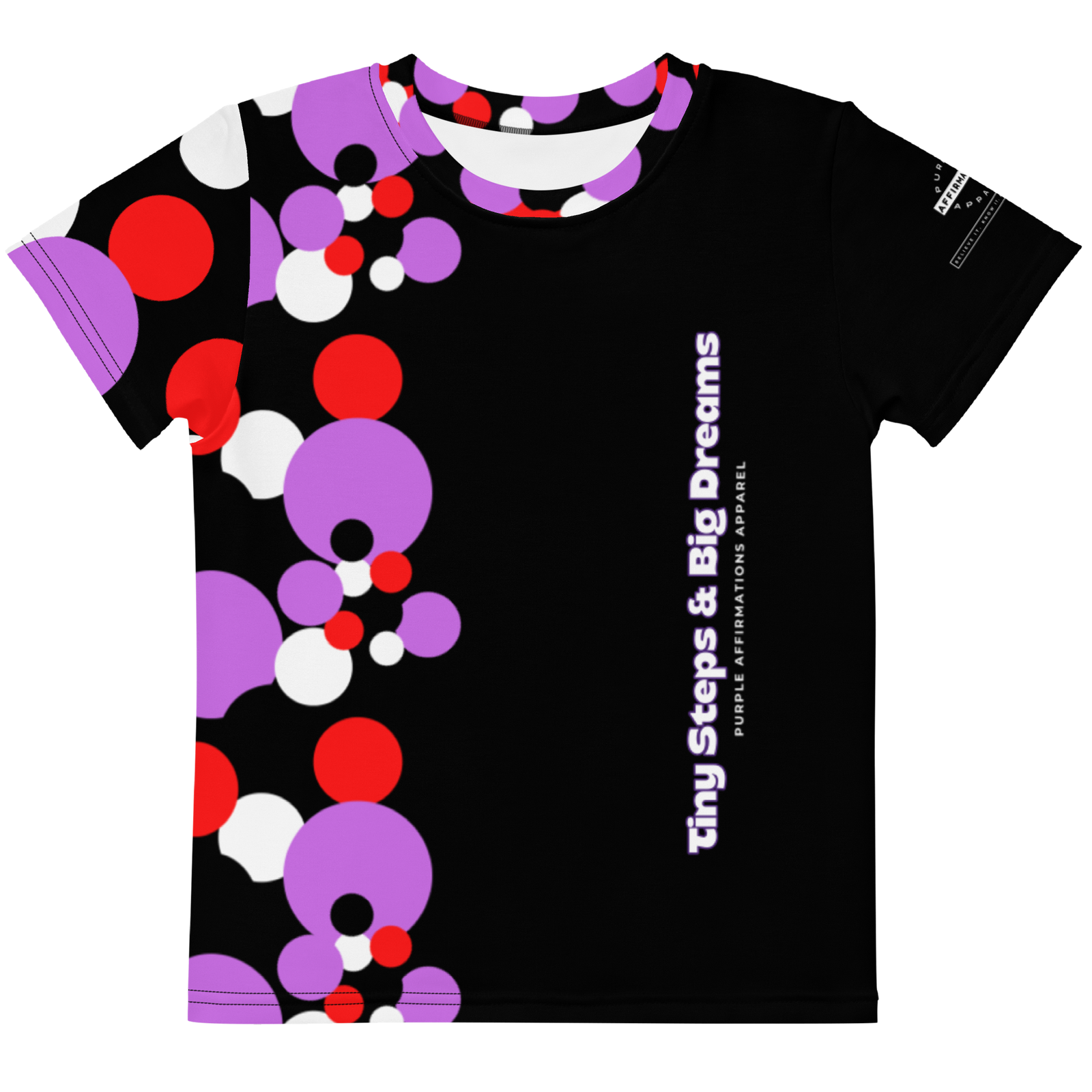 Tiny Steps & Big Dreams (Black) - Kid's Jersey Style Shirt