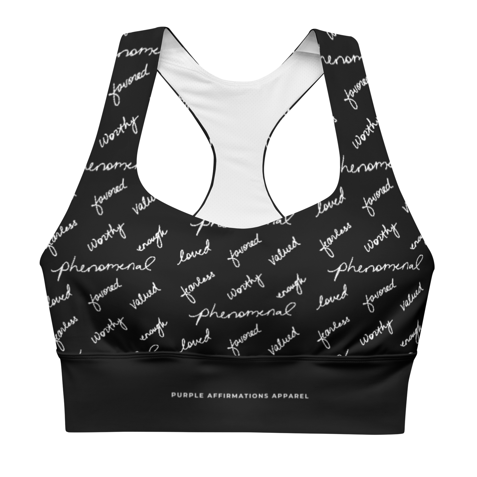 Notes of Love & Affirmation - Longline Sports Bra