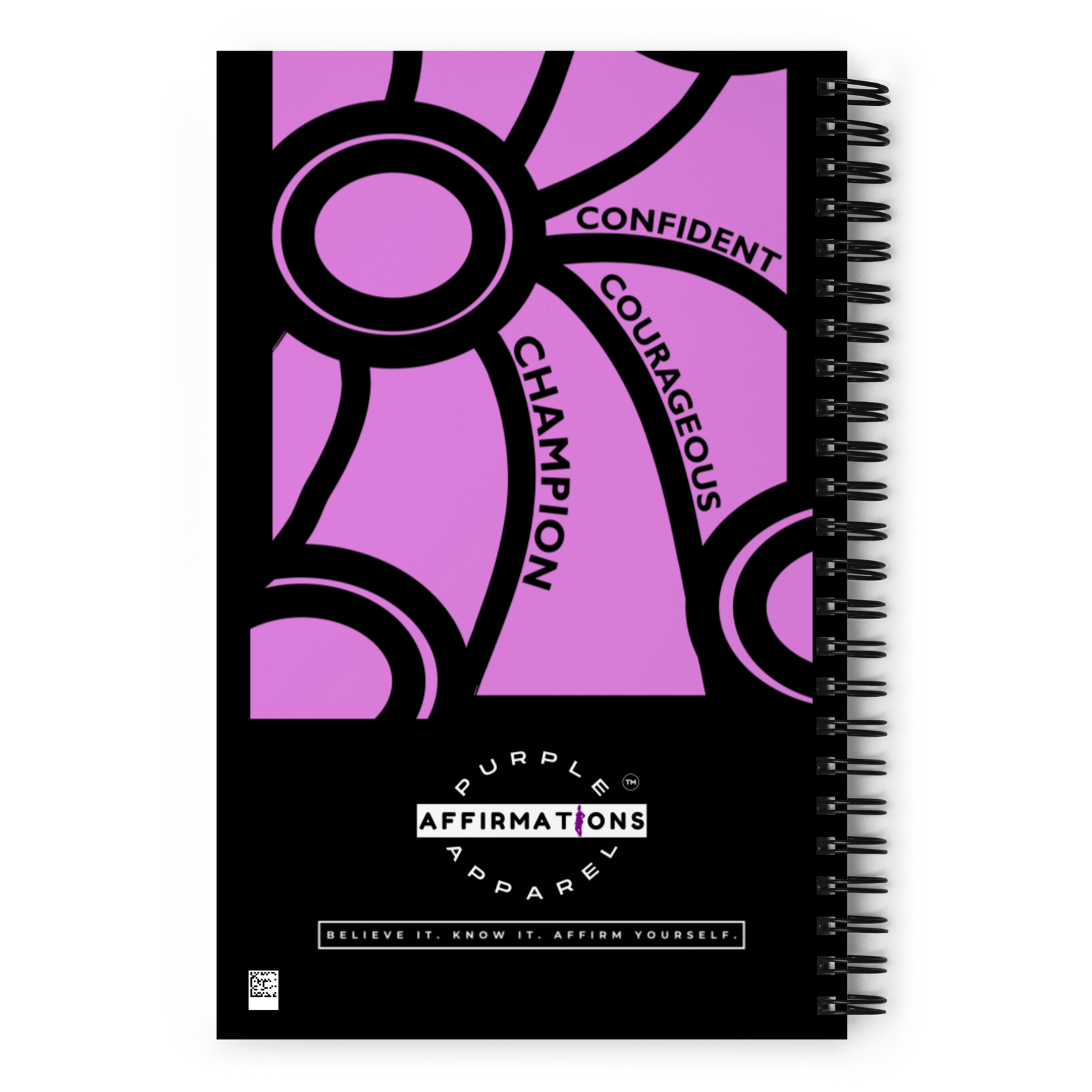 Confident, Courageous, Champion - Spiral Dotted Notebook