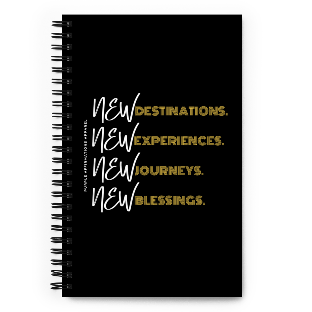 New Destinations, New Blessings - Spiral Dotted Notebook