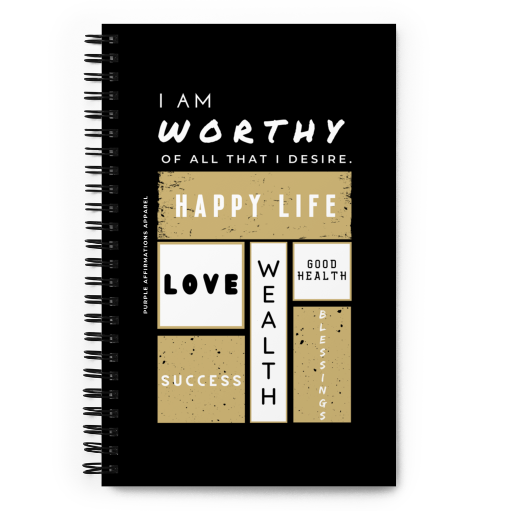 I Am Worthy - Spiral Dotted Notebook