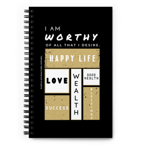 I Am Worthy - Spiral Dotted Notebook